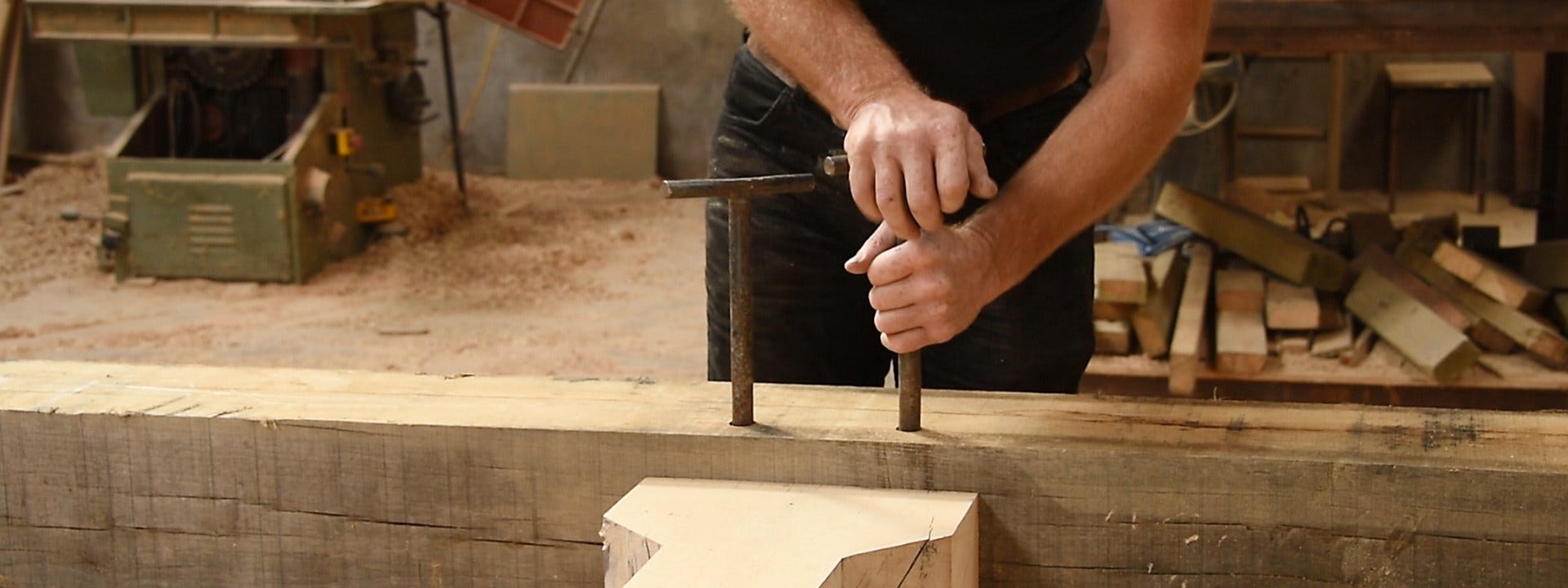 Wood-Mizer LT40 owner at his carpentry shop