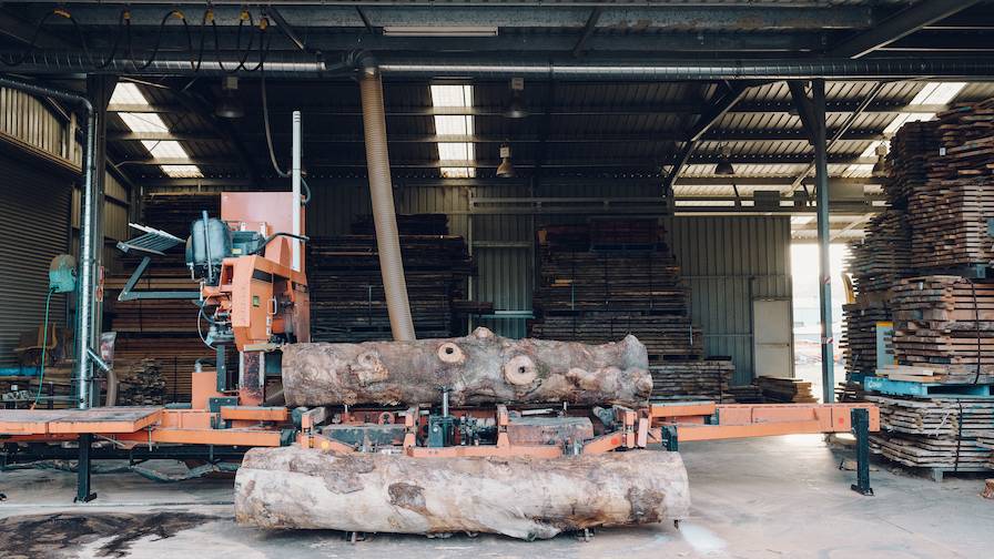 Island Specialty Timbers Mill with Logs