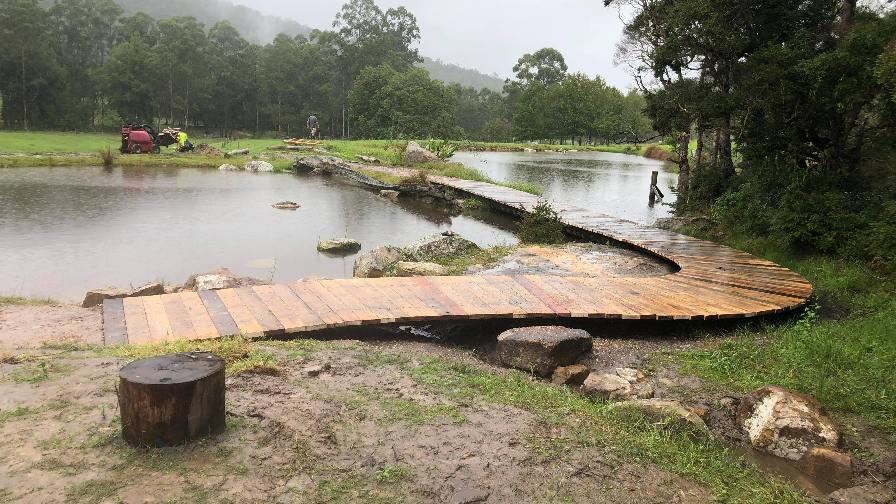 Wooden footbridge