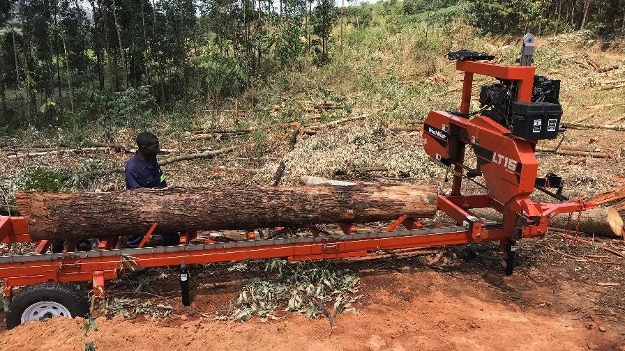 Narrow Gate portable sawmill Uganda