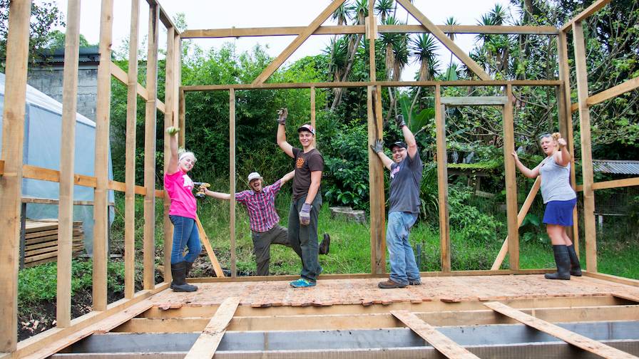 Wood-Mizer Employees Building a House