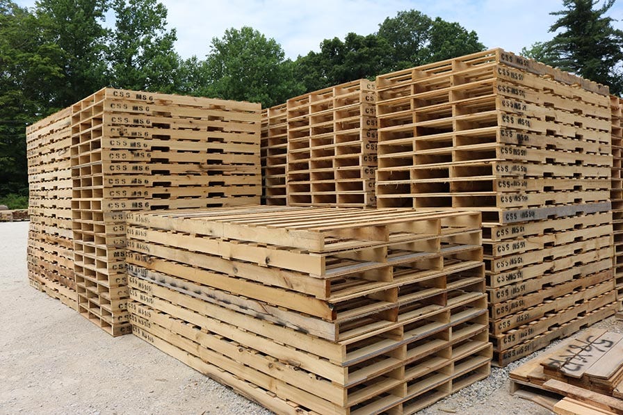 Assembled wooden pallets