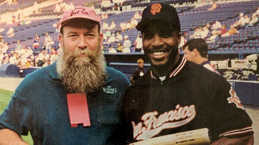 Chris Young with Barry Bonds